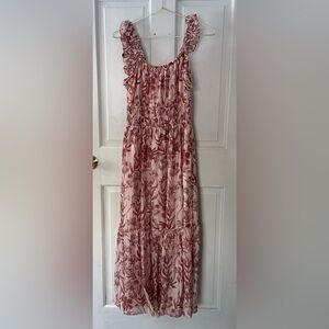 MELLODAY Pink Floral Maxi Dress NWOT